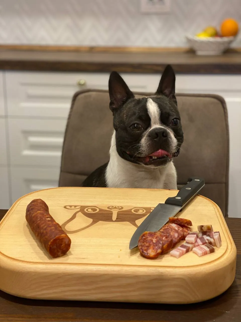 Edge-grain daska za sečenje, jasen i orah