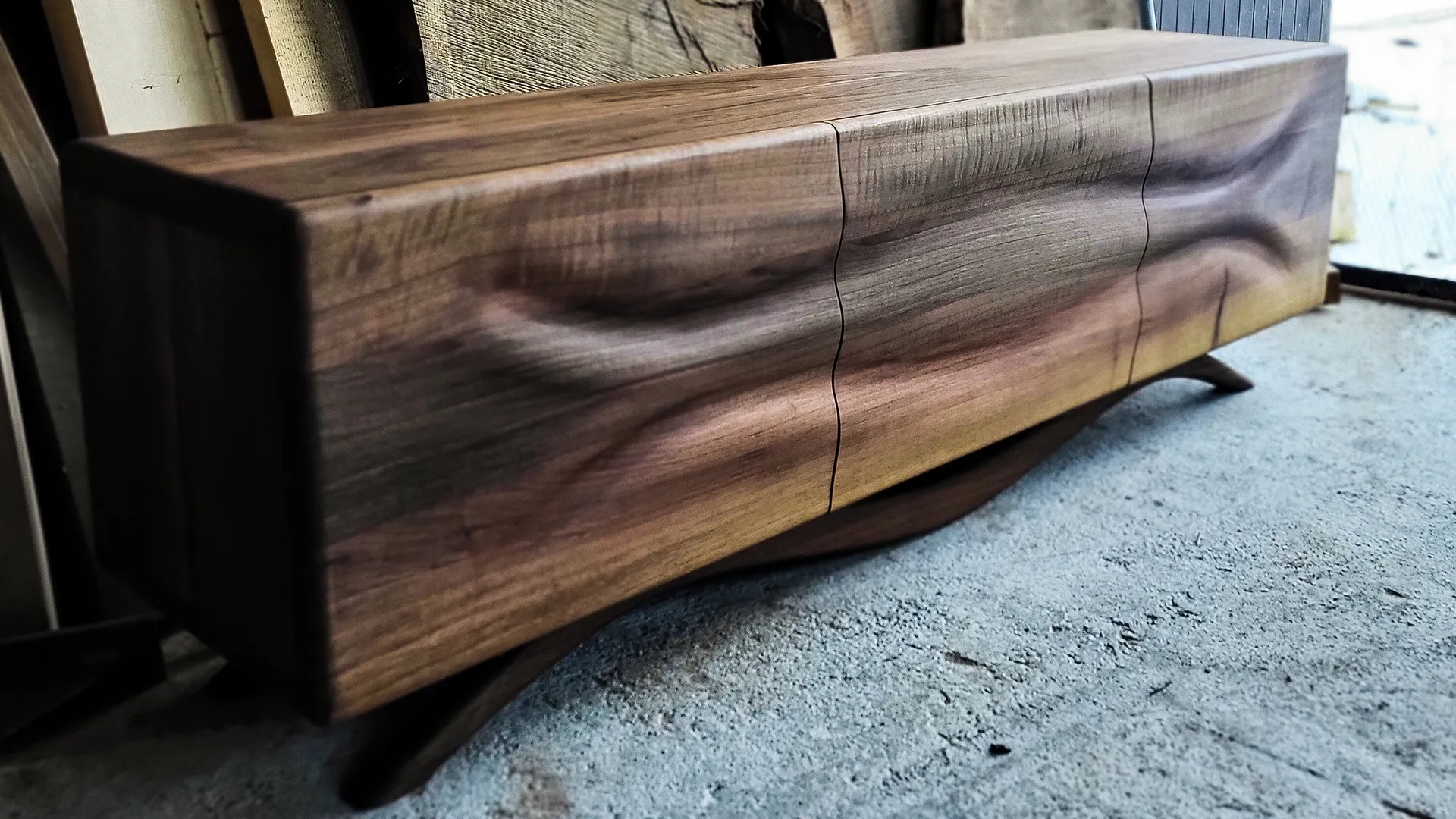 Komoda Val, pareni orah, 160 cm