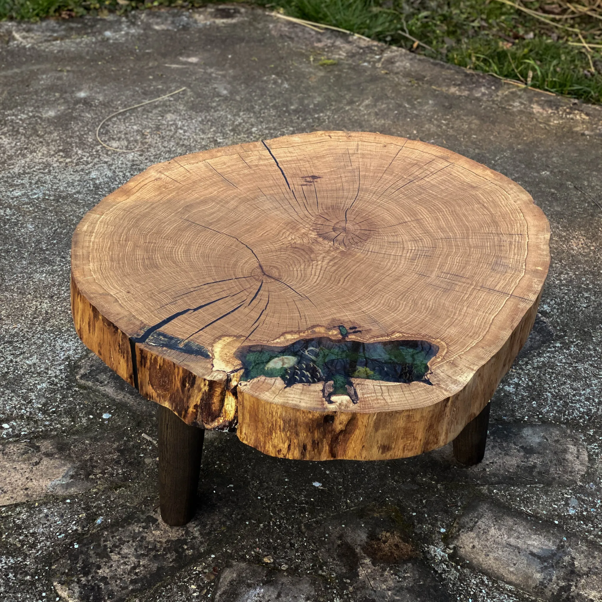 Šumska rosa, hrast end-grain, Ø 80 cm