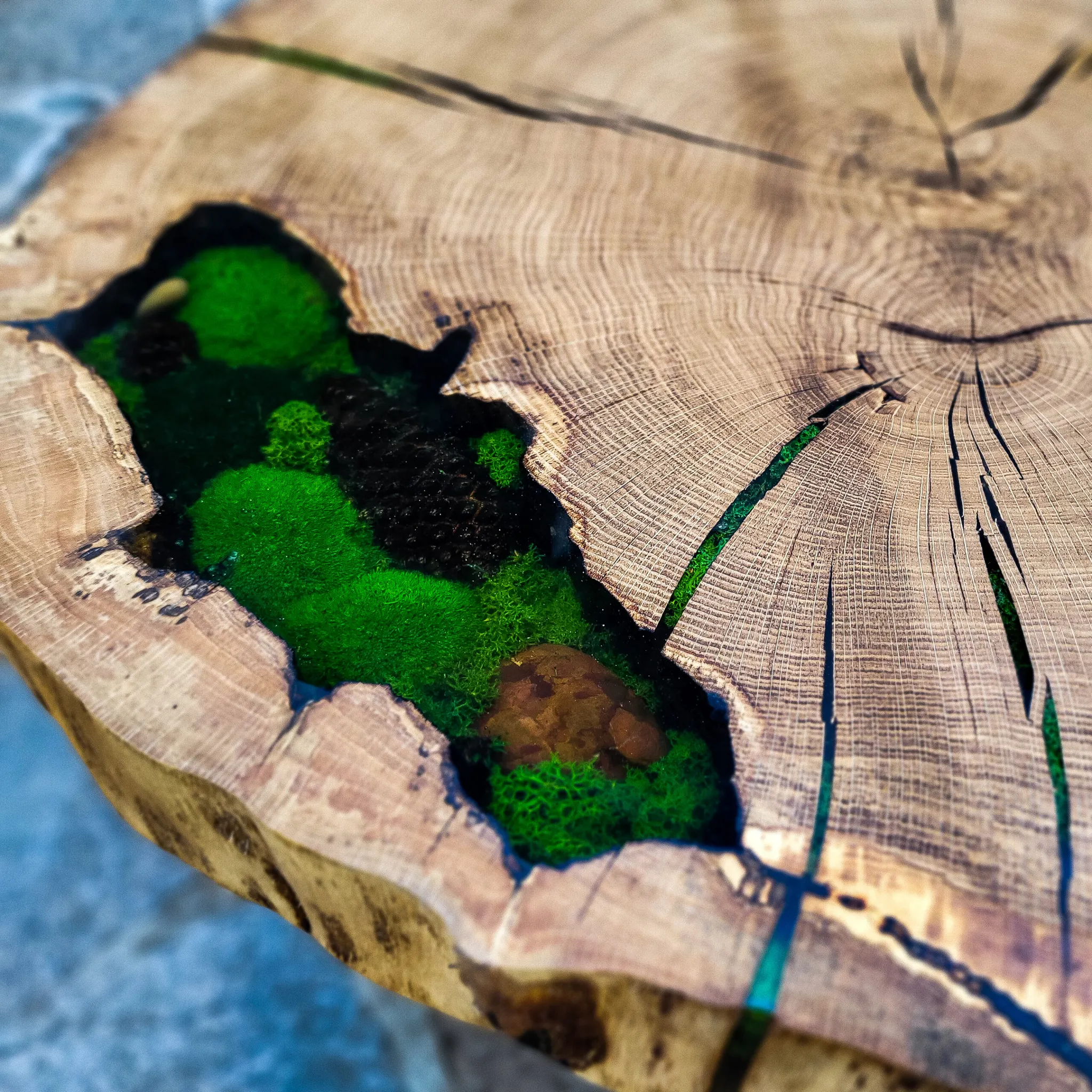 Šumska rosa, hrast end-grain, Ø 80 cm