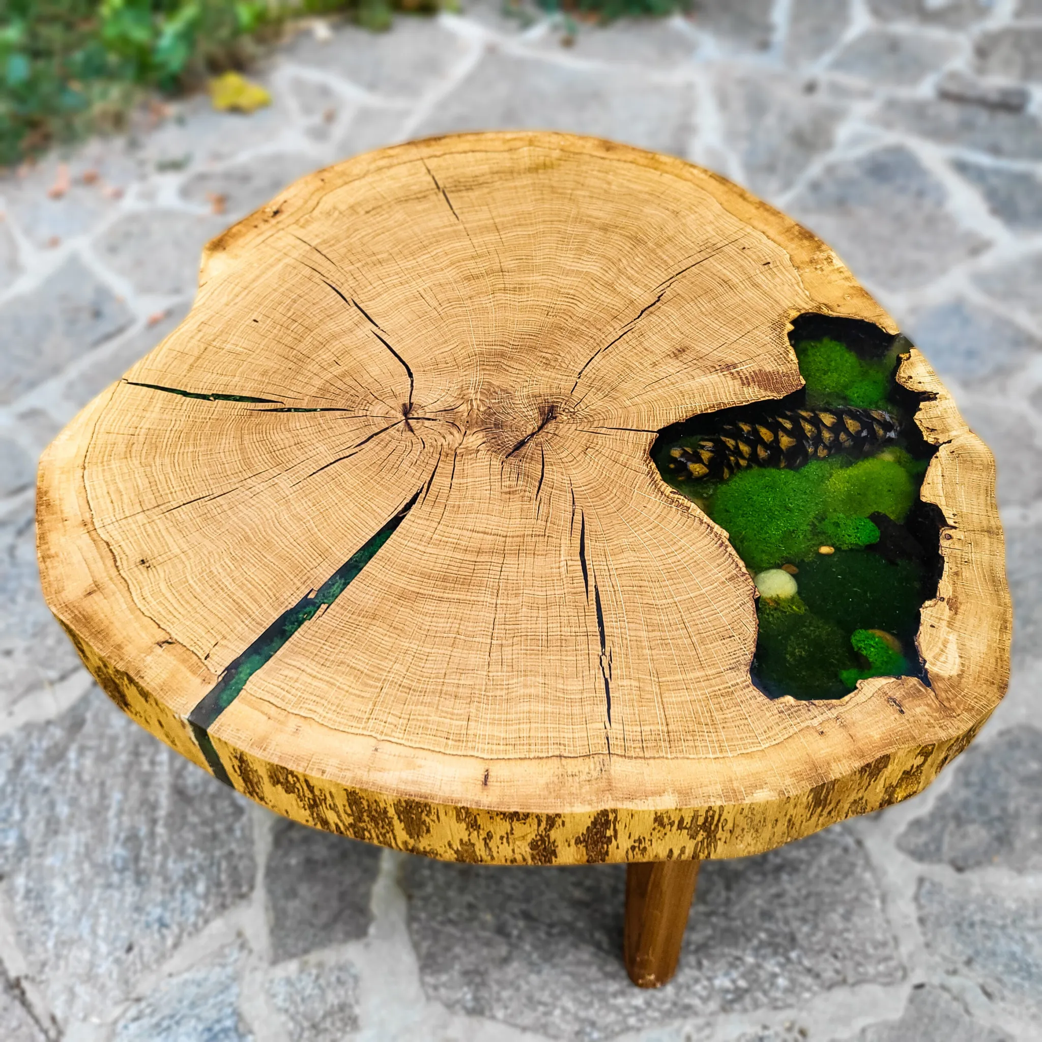 Šumska rosa, hrast end-grain, Ø 80 cm