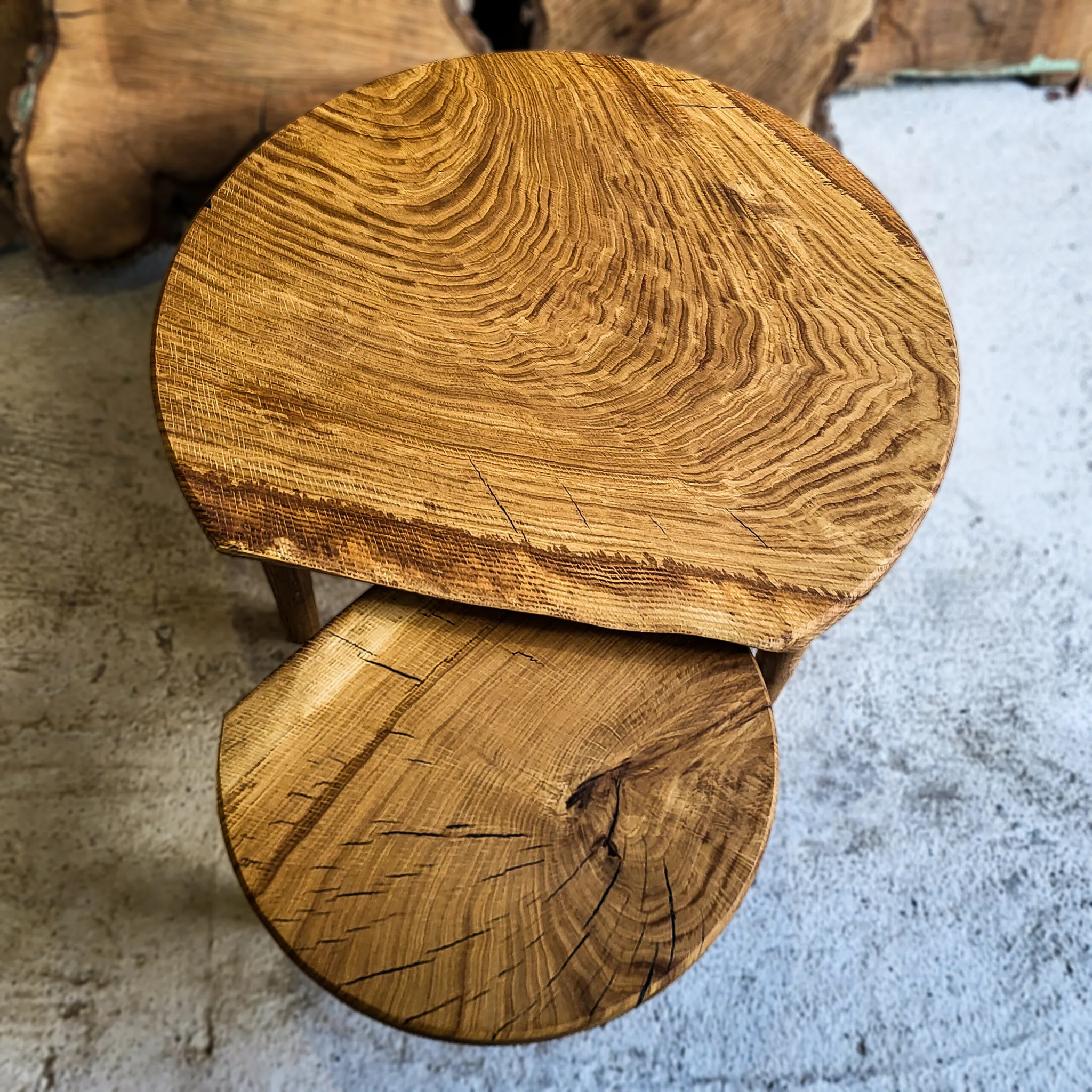 Hrast, end-grain (kosi), Ø 70 cm i Ø 40 cm 