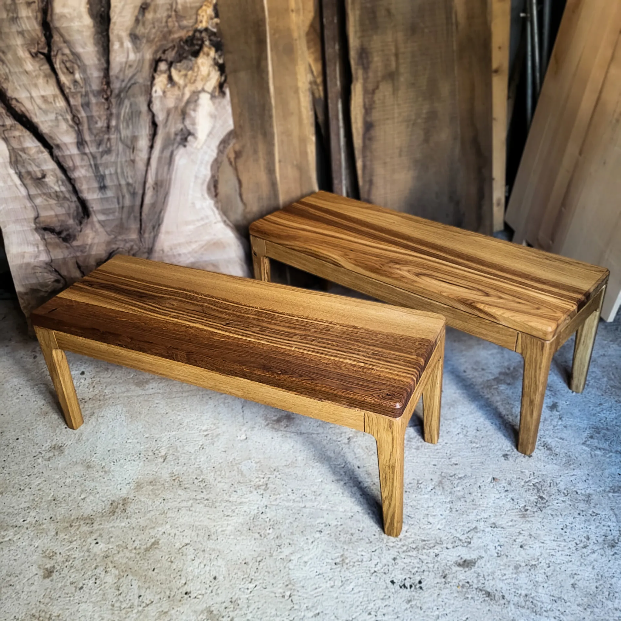 Klupe u stilu Edgar stola, rotovani hrast, 120 cm širine