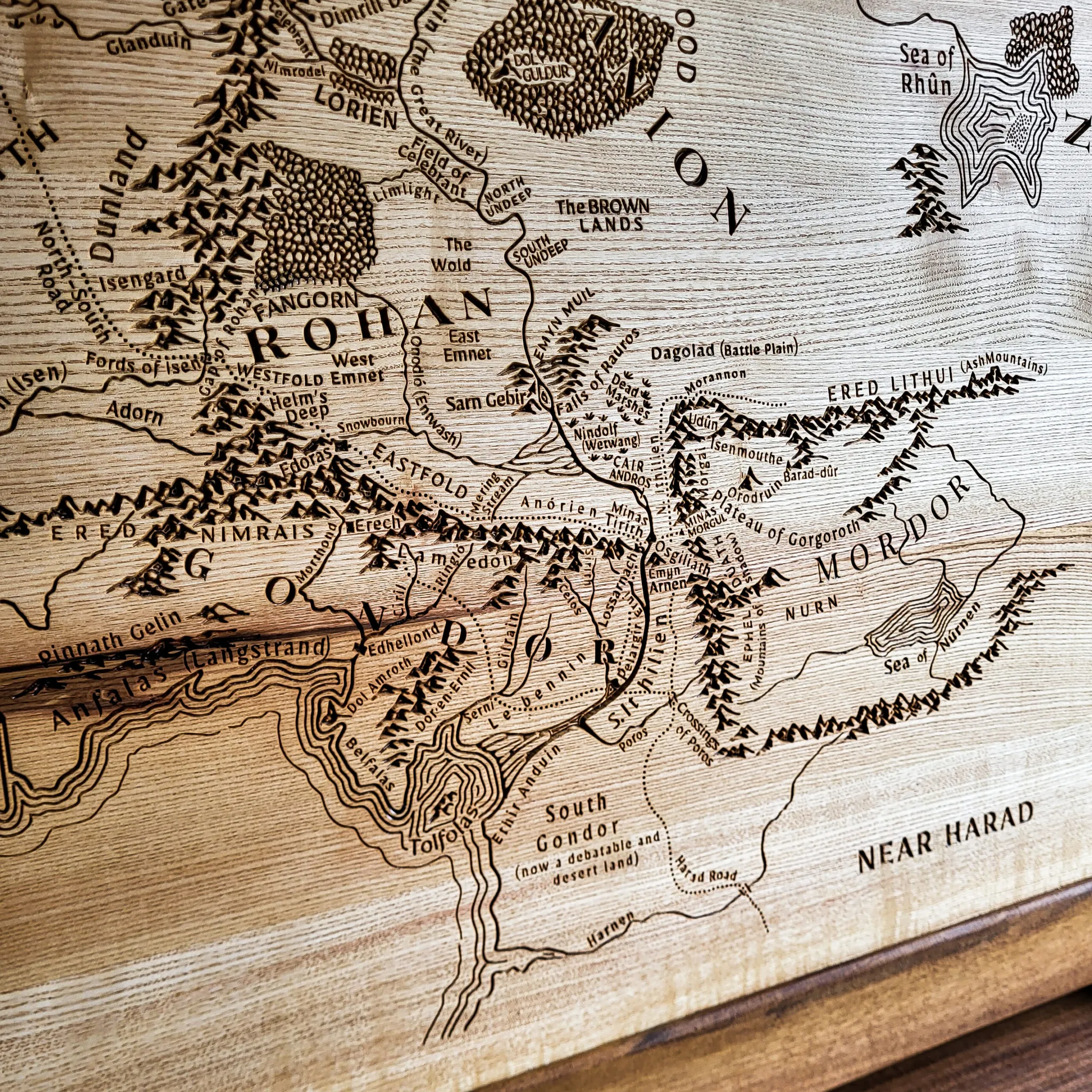 Mapa Srednje Zemlje, 120 x 100 cm