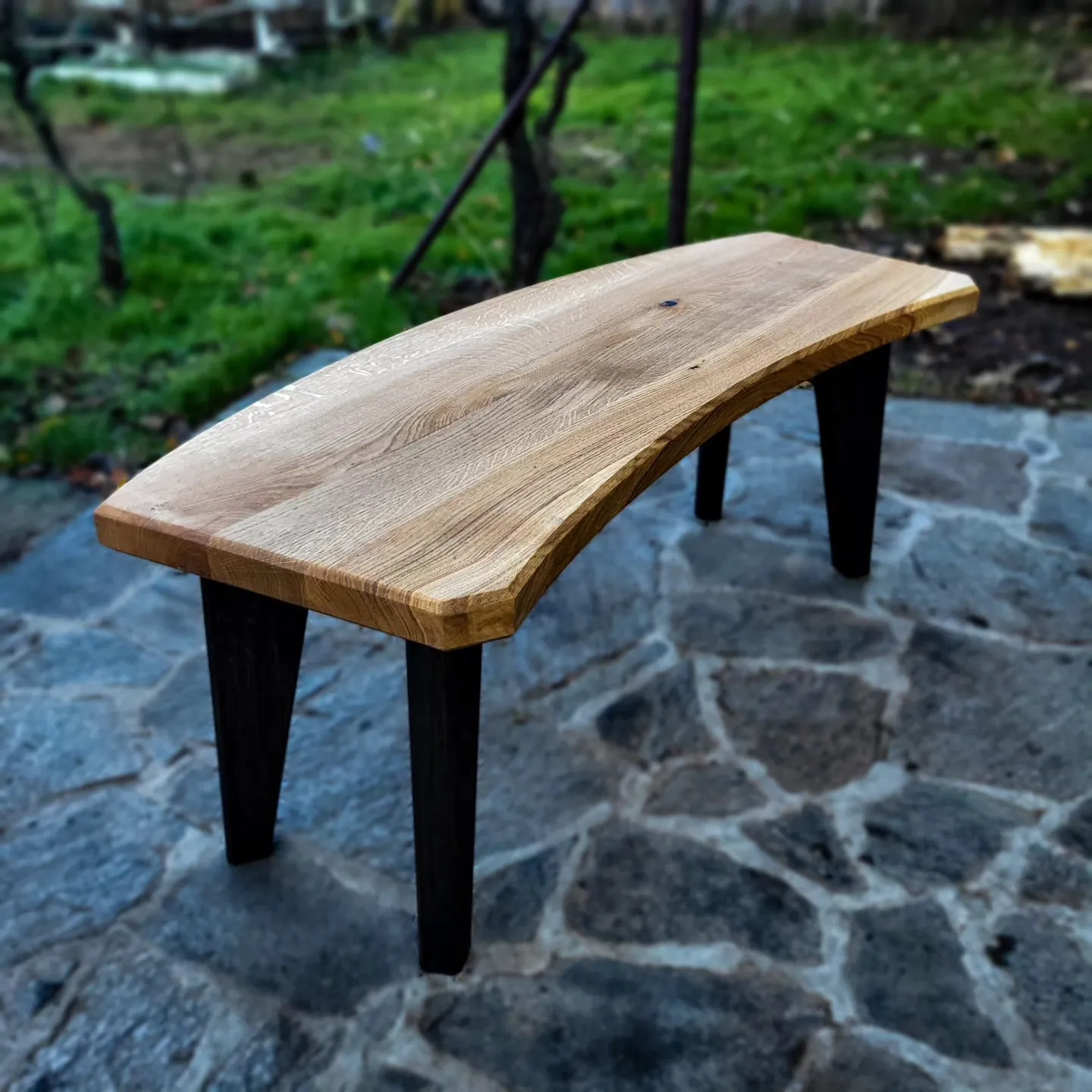 Zakrivljena klupa za okrugli sto, hrast, 100 cm širine