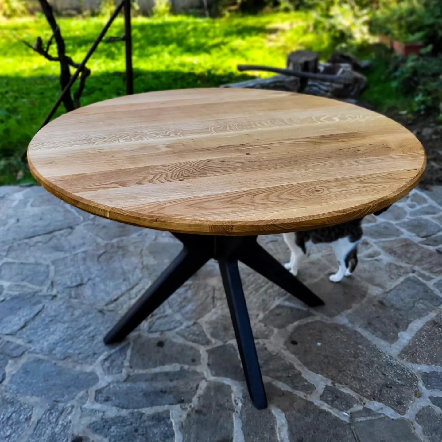 Hrast, nogare drvena zvezda, Ø 120 cm